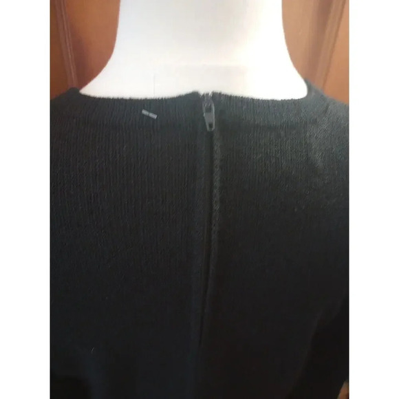 Evenings By Raul Blanco Sweater Sz 8 Vtg Hand Loomed Black Puff Sleeve Fringed - Picture 5 of 8
